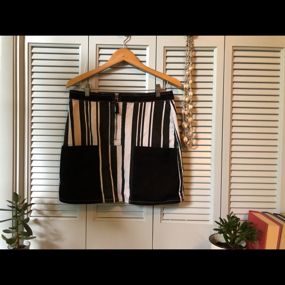 Striped Denim Skirt